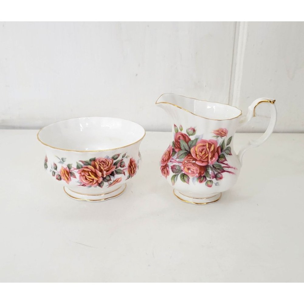 Royal Albert Centennial Rose Creamer and Open Sugar Bowl Set